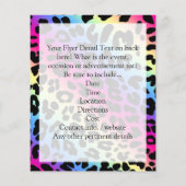 Neon Rainbow Leopard Muster drucken Flyer (Hinten)