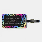 Neon Rainbow Leopard Muster drucken Gepäckanhänger (Rückseite horizontal)