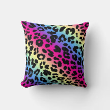 Neon Rainbow Leopard Muster drucken
