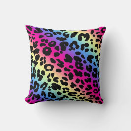 Neon Rainbow Leopard Muster drucken Kissen