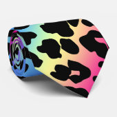Neon Rainbow Leopard Muster drucken Krawatte (Gerollt)