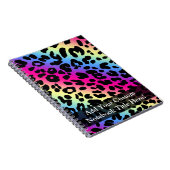 Neon Rainbow Leopard Muster drucken Notizblock (Rechte Seite)