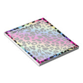 Neon Rainbow Leopard Muster drucken Notizblock (angewinkelt)