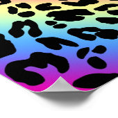 Neon Rainbow Leopard Muster drucken Poster (Ecke)