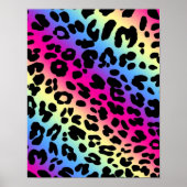 Neon Rainbow Leopard Muster drucken Poster (Vorne)