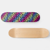 Neon Rainbow Leopard Muster drucken Skateboard (Horizontal)