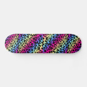 Neon Rainbow Leopard Muster drucken Skateboard (Horizontal)