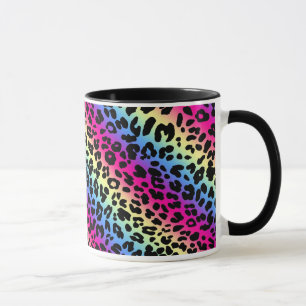 Neon Rainbow Leopard Muster drucken Tasse