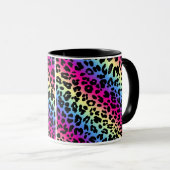 Neon Rainbow Leopard Muster drucken Tasse (VorderseiteRechts)