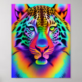 Neon Rainbow Leopard Poster (Vorne)