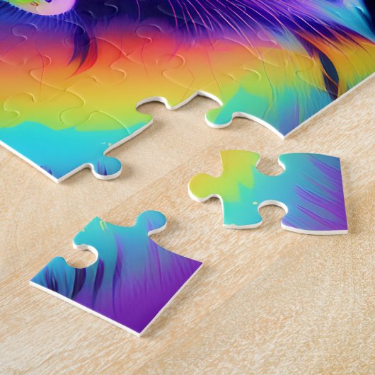 Neon Rainbow Leopard Puzzle (Seite)