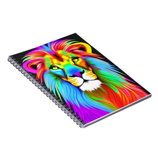 Neon Rainbow Lion Notizblock (Rechte Seite)