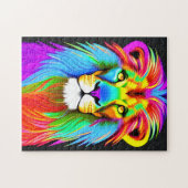 Neon Rainbow Lion Puzzle (Horizontal)