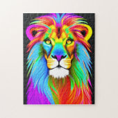 Neon Rainbow Lion Puzzle (Vertikal)