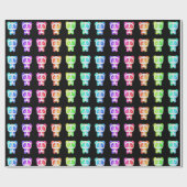 Neon Rainbow Pandas Geschenkpapier (Flach)