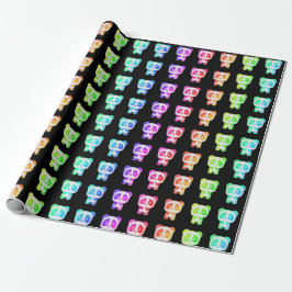 Neon Rainbow Pandas Geschenkpapier