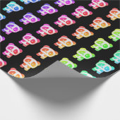 Neon Rainbow Pandas Geschenkpapier (Ecke)