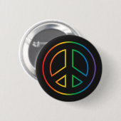 Neon Rainbow Peace Sign Button (Vorne & Hinten)
