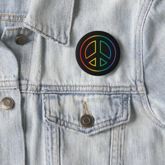 Neon Rainbow Peace Sign Button (Beispiel)