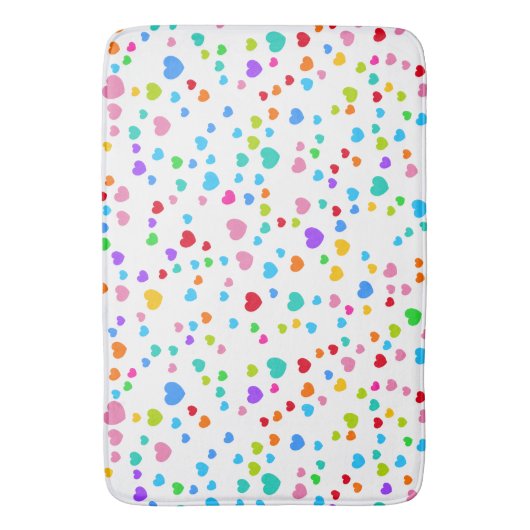 Neon Rainbow Pink Hearts Pattern Art Badematte (Vorderseite Vertikal)