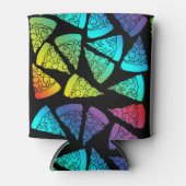 Neon Rainbow Pizza Lover Dosenkühler (Vorderseite)