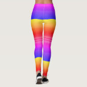 Neon Rainbow Plaid Gradient Block Print Leggings (Rückseite)