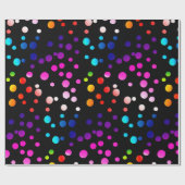 Neon Rainbow Polka Dots Geschenkpapier (Flach)