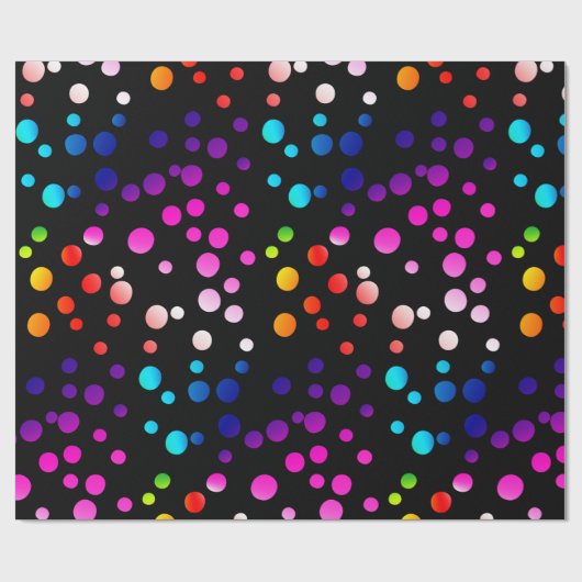Neon Rainbow Polka Dots Geschenkpapier (Flach)