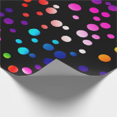 Neon Rainbow Polka Dots Geschenkpapier (Ecke)