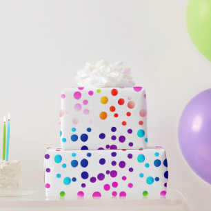 Neon Rainbow Polka Dots Geschenkpapier