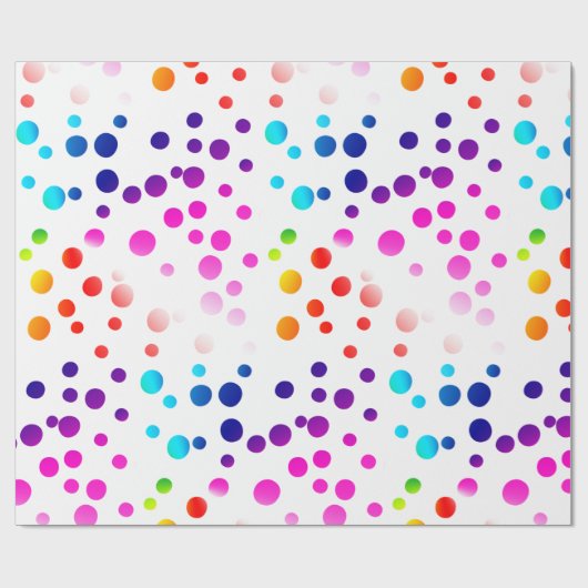 Neon Rainbow Polka Dots Geschenkpapier (Flach)