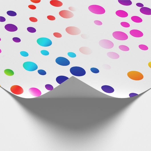 Neon Rainbow Polka Dots Geschenkpapier (Ecke)