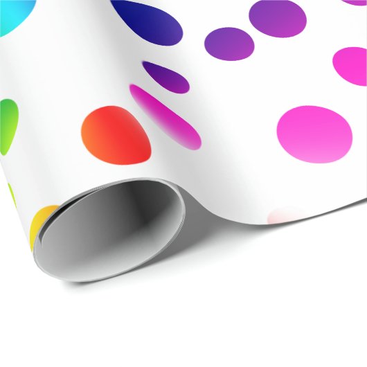 Neon Rainbow Polka Dots Geschenkpapier (Rolleneckpunkt)