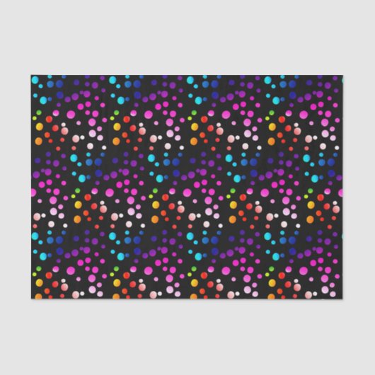 Neon Rainbow Polka Dots Seidenpapier (Vorderseite)