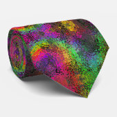 Neon Rainbow Print Neck Tie Krawatte (Gerollt)