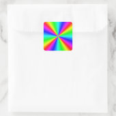 Neon Rainbow Prism Quadratischer Aufkleber (Tasche)