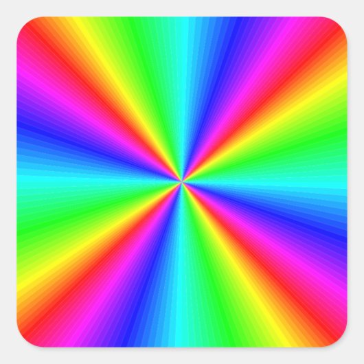 Neon Rainbow Prism Quadratischer Aufkleber (Vorderseite)