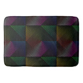 Neon Rainbow Prism Squares auf schwarz Badematte (Vorderseite)