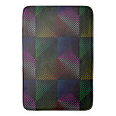 Neon Rainbow Prism Squares auf schwarz Badematte (Vorderseite Vertikal)