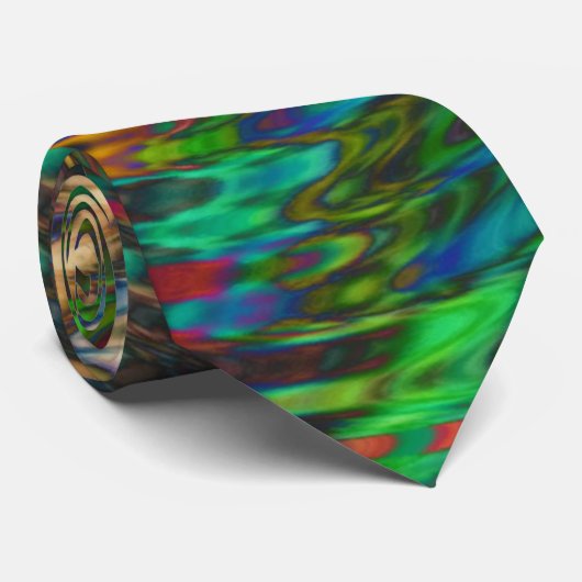 Neon Rainbow psychedelic Neck Tie Krawatte (Gerollt)