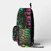 Neon Rainbow Reptile Snake Monogram Bedruckter Rucksack (Rechts)