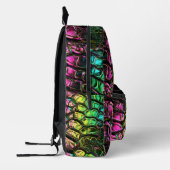 Neon Rainbow Reptile Snake Monogram Bedruckter Rucksack (Links)