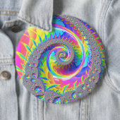 Neon Rainbow Spirale Fraktal Abstrakte Digitale Ku Button (Beispiel)