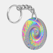 Neon Rainbow Spirale Fraktal Abstrakte Digitale Ku Schlüsselanhänger (Vorderseite links)
