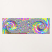 Neon Rainbow Spirale Fraktal Abstrakte Digitale Ku Yogamatte (Vorderseite (Horizontal))