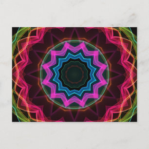 Neon Rainbow Star Postkarte