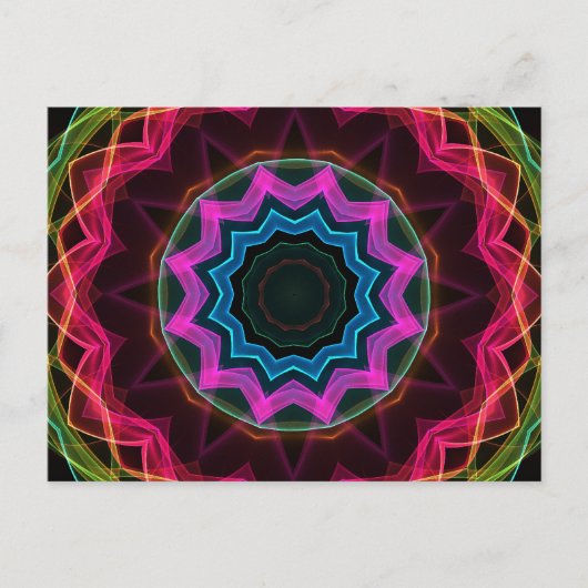 Neon Rainbow Star Postkarte (Vorderseite)