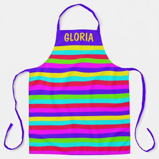 Neon Rainbow Strip Custom Schürze (Vorderseite)