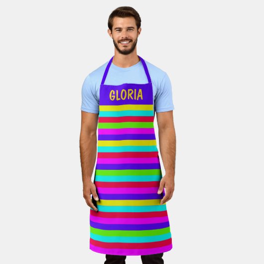 Neon Rainbow Strip Custom Schürze (Getragen)