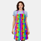 Neon Rainbow Strip und Polka Dot Schürze (Getragen)